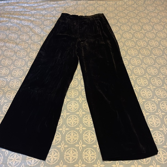 Vintage Ann Taylor black velvet wide leg pants - Picture 2 of 8